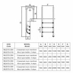 Superpool AISI-304 Kalite 4 Basamaklı Muro Havuz Merdiveni