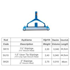 Superpool 2'' 46 cm Havuz Süpürgesi
